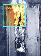 armoire forte ignifuge ignifuge durant les tests de feu