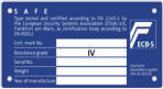 Plaque de certification EN 1143-1 d'un coffre-fort VDS